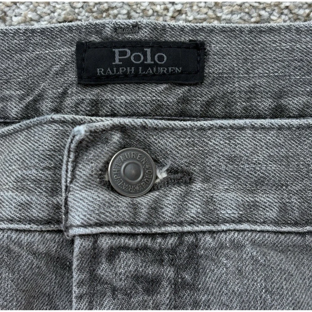 Polo Ralph Lauren Brennan Repaired Sullivan Slim Jeans Mens 40x30 Gray Rope Dyed